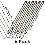 Jaymo - 6 - Black Montblanc Compatible Rollerball Pen Refills - Smooth Writing German Ink and Medium Tip - Compare to Montblanc 105158/107877/MNB15158