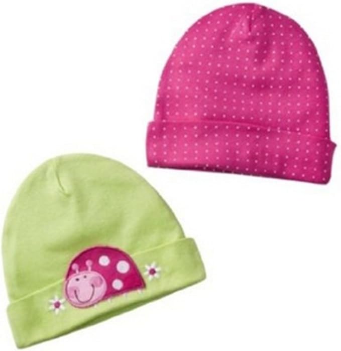 GERBER Baby Girls Floral Two Pack Baby Caps Baseball Caps