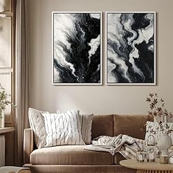 MUDECOR Framed Canvas Print Wall Art Set Monochrome