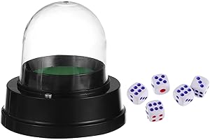Generic Electric Dice Cup with Black Dice Automatic Roller and Storage Container Lightweight Compact Shaking
