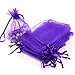 Bezall 50pcs Drawstring Organza Jewelry Candy Pouch Christmas Wedding Party Favor Gift Bags (3x4, Purple)