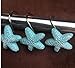 Aystuff 12 Pcs Creative Blue Starfish Decorative Shower Curtain Hooks Rod Decor for Bathroom, Livingroom,Restroom, Study Room, Kitchen