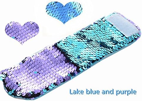 Mermaid Bracelet for Party Favors, Christmas Gifts 2 Color Reversible Sequin Bracelets –Magic Party Supplies Favors Slap Bracelet For Women, Girls and Kids (SDK002)