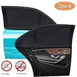 MMTX 2 Pack Car Window Baby Sun Shade UV Protect for Baby/Pet/Kids Anti-Mosquito Protect (Black 44.48