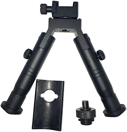 Foleto Bipod Folding Pan Swivel Adjustable High-tech Durable Aluminum Steel Top Platform Double layer Bipod for Out door gun shooting (5.1" Bipod)