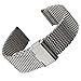 Geckota Classic Milanese Mesh Stainless Steel Watch Strap Satin Silver, 20mm