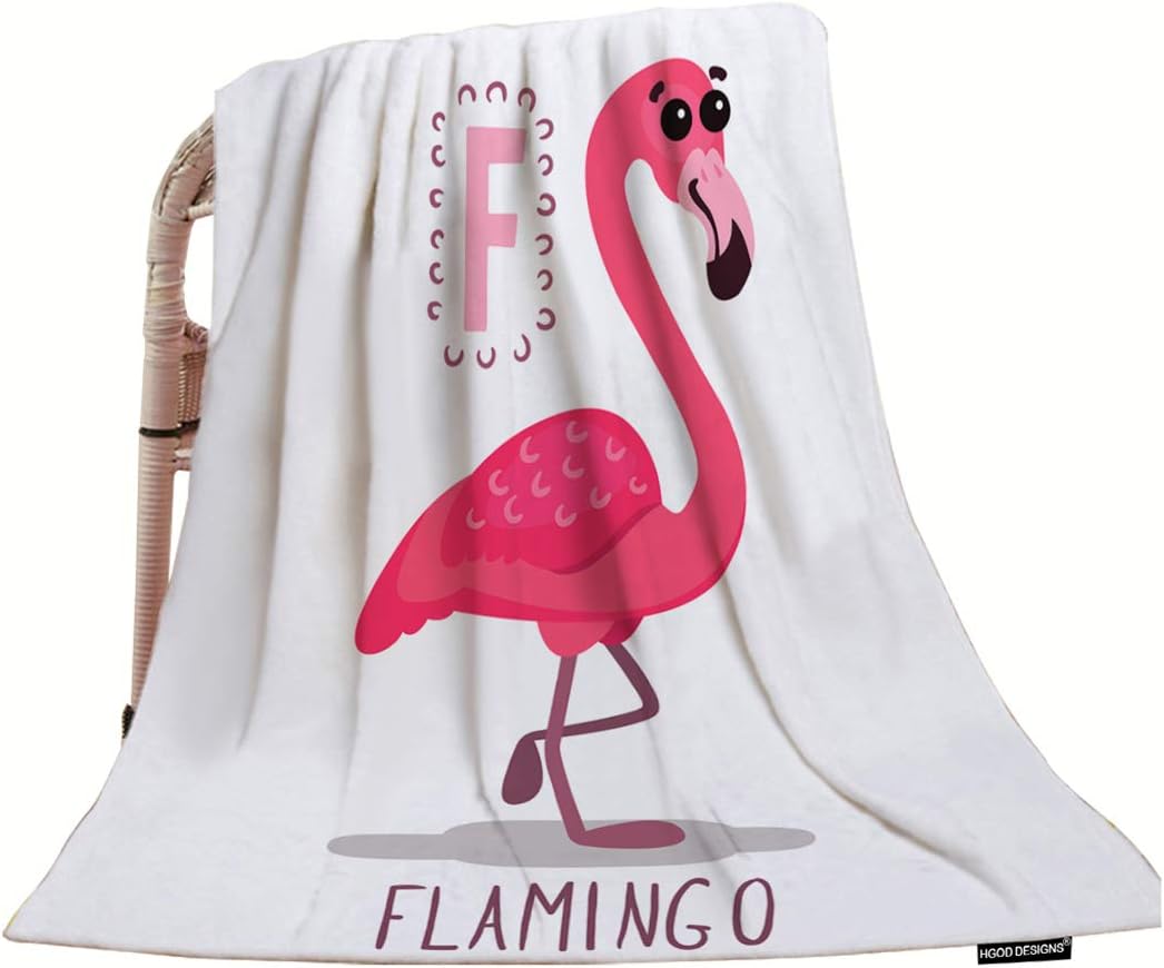 HGOD DESIGNS Flamingo Throw Blanket,Funny Pink Flamingo