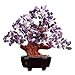 VOVOV 7 Inch Purple Crystal Money Tree Feng Shui Natural Amethyst Quartz Gem Stone Money Tree