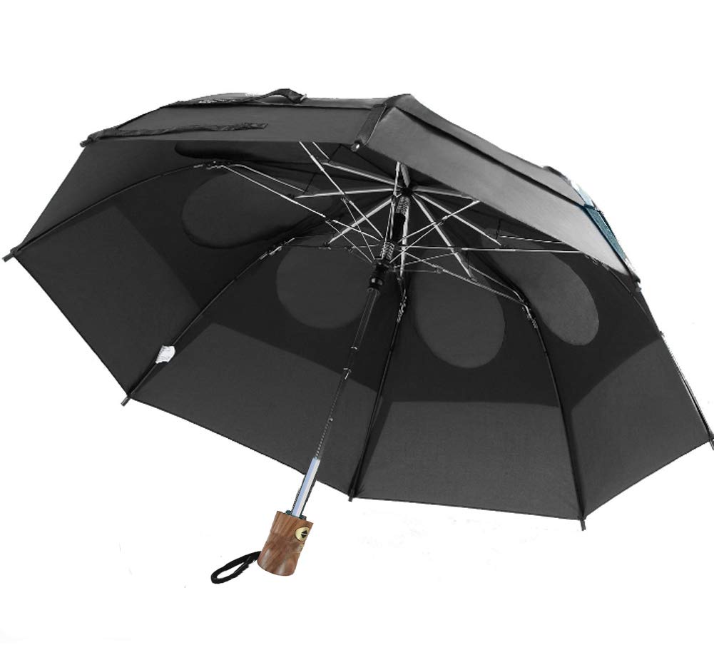 GustBuster Ltd Auto Open and Close Vented Compact Umbrella, Black