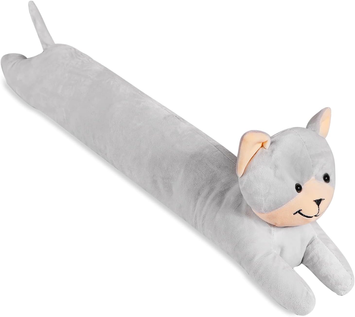 Draft Stoppers - CERAYOU Cat Fabric Under Door Draft Stopper, 3LB Heavy Duty Decorative Soundproof Door Draft Blocker, 34 Inch Animal Energy Saving Draft Guard, White