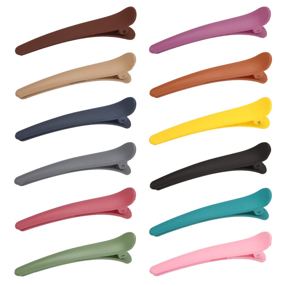 Hair Styling Clips 12 Pcs 3" Matte Color Hair Clips for Styling Sectioning Non Slip Plastic Alligator Hair Barrettes with Duck Teeth Hair Accessories for Women and Girls