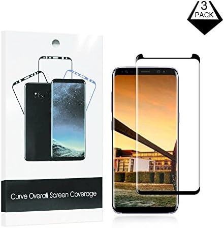 Galaxy S8 Screen Protector [3-Pack], Netgars [Case Friendly] HD Clear Anti-Scratch Easy to Install for Samsung S8 Screen Protective Film (Black).