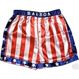 Rocky Balboa Mens Apollo Movie Boxing American Flag Shorts (X-Large)