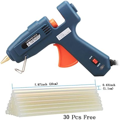 STIUCCE 60/100W Hot Melt Glue Gun with 30 pcs Glue Sticks DIY Home Office Repair(Dark Green)