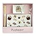 Pusheen by Our Name is Mud Stoneware Sushi Tray and Soy Dish with Chopsticks, 3 Pieces, White