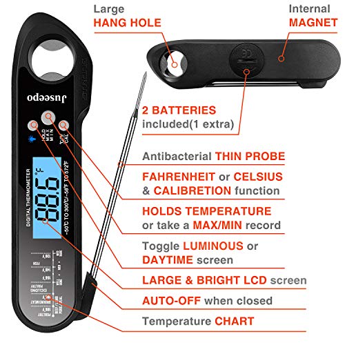 2 Juseepo+Instant+Read+Waterproof+Thermometer