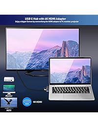 USB C Hub, MacBook Pro Dock with 4K HDMI Adapter, 1000M Ethernet, Dual USB 3.0 Ports, Thunderbolt 3(PD& Data) Compatible MacBook Pro Air 2018 2017 2016