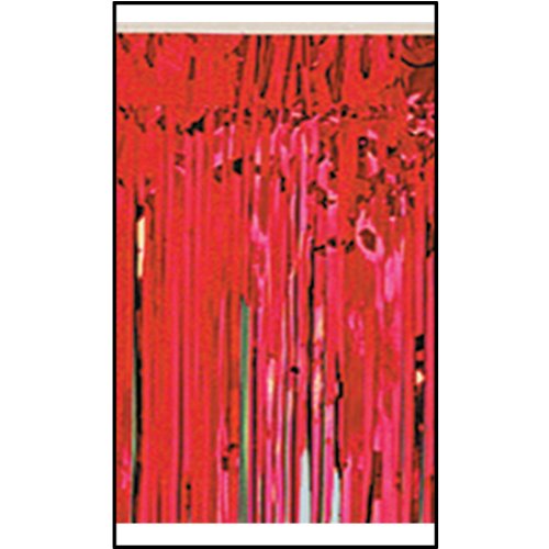 1-Ply FR Metallic Fringe Drape (red) Party Accessory  (1 count)