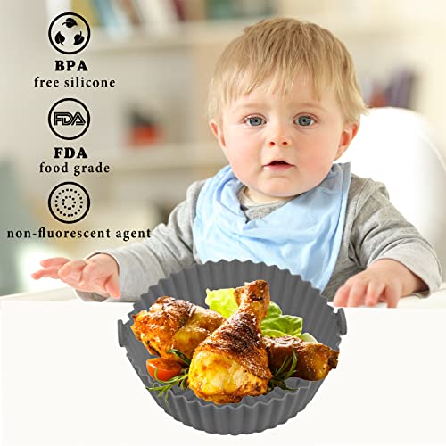 6.5inch Air Fryer Silicone Pot, Food Safe Air Fryer Liners Round