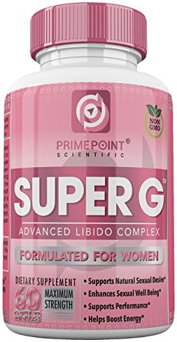 Super G: Advanced Libido Complex for Women - Maximum Strength Non-GMO Horny Goat Weed Extract Supplement for Sexual Health, Female Enhancemement, Performance, Desire, Improve Mood & Energy 60 caps