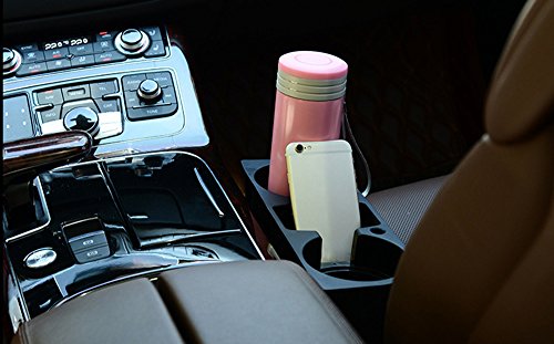 AUTOLOVER Car Seat Seam Wedge Cup Holder Cell Phone Holder Food Drink Bottle Mount Stand Storage Organizer Multifunction Glove Box Car Accessories -BLACK