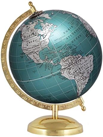 Desktop Geography Handmade Antique Vintage Gift Teal Blue 8 Inches Diameter Earth Home Decor Rotating Globe Decorative World