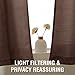 Lazzzy Window Tiers Curtains for Bedroom Casual Weave Textured Kitchen Semi Sheer Window Curtain Panels Cafe Curtains Eyelet 1 Pair 24 inch Brown