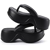 Harssidanzar Womens Platform Flip Flops EVA – Trendy Thong Sandals for Casual & Beach HL233