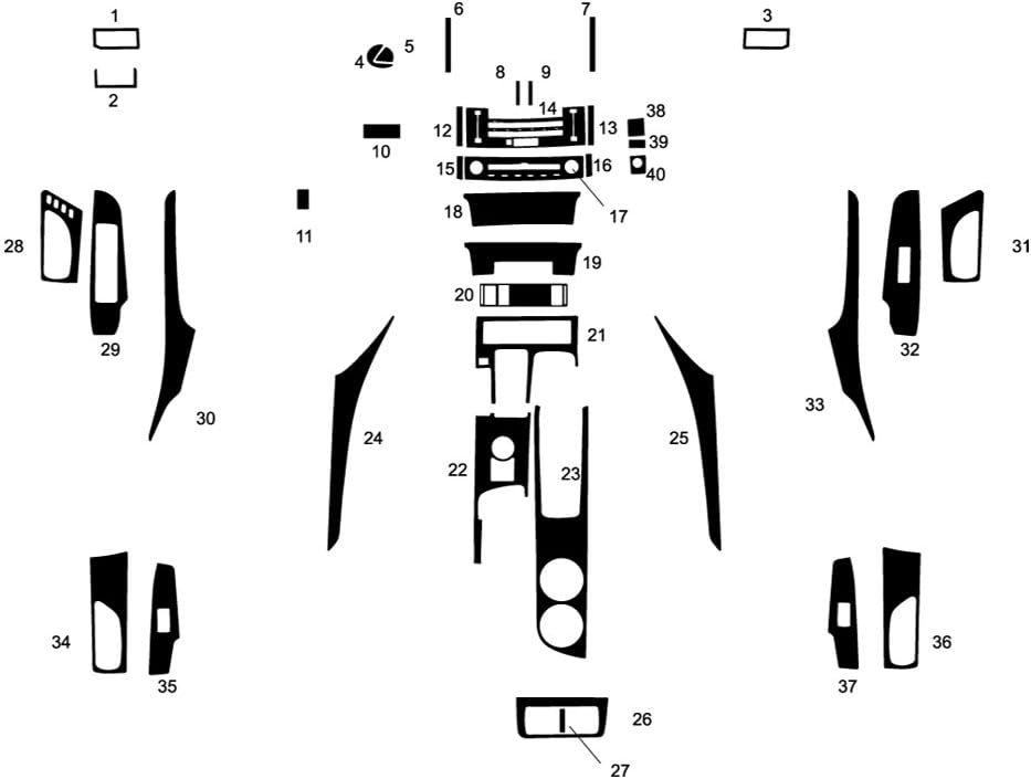 Rvinyl Rdash Dash Kit Decal Trim for Lexus is 2014-2019 - Carbon Fiber 4D (Silver)