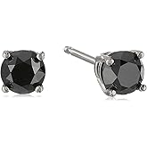 Vir Jewels 1/2 cttw Black Diamond Stud Earrings 14K White Gold Round Push Backs Prong Set