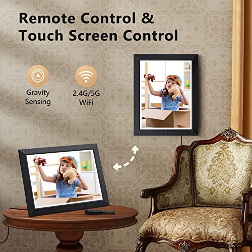 16.2 Inch Digital Picture Frame - Benibela 2.4G/5G Dual WiFi AI Smart Electronic Photo Frame, Remote & App Control, Motion Sensor, 32GB, Wall Mounted, Share Photo Video via App Cloud Email USB