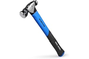 Real Steel Ball Peen Hammer 16oz, Metalworking Tool Forged Steel Head Ball Pein Hammer Jacketed Graphite 0504