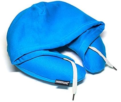 Blue Hoodiepillow Brand Inflatable Travel Hoodie Pillow Blue