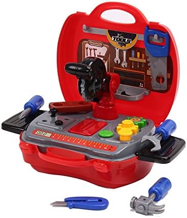 Artempo 20-Pieces Junior Pretended Play Toys Builder Tool Set,Role Play Set for Boys, Friction Drill with Carry Case,0.66 x 0.79 x 0.33 Inches