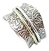 ENERGY STONE Sunrise Comfort-fit Tapered Sterling Silver Meditation Spinner Ring for Women with Etched Floral Pattern Shank (Style US21)