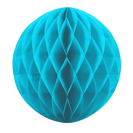 DekoHaus Wabenball 10cm, 20cm oder 30cm viele Farben Honeycomb Wabenbälle aus Seidenpapier (Türkis, 20cm)