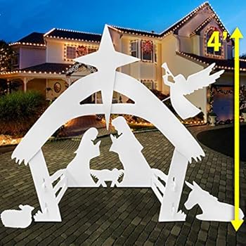 Amazon.com Teak Isle Christmas Outdoor Nativity Set, Yard Nativity
