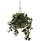Nearly Natural 6736 Philo Hanging Basket, Green