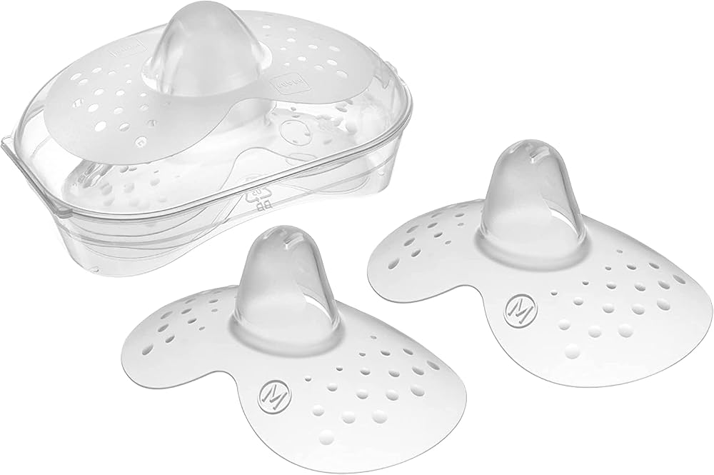 MAM Nipple Shields Medium 2 Pack with Sterilisable Travel Case SkinSoft Silicone