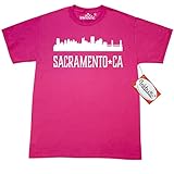 Inktastic Sacramento California Skyline CA Cities T-Shirt X-Large Cyber Pink