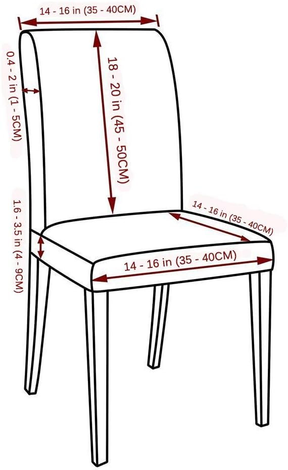 Awland Dining Chair Slipcovers Protector Removable Short Stretch Spandex Dining Room Banquet Chair Seat Cover for Kitchen Bar Hotel and Wedding Ceremony 4PCS - Red: Kitchen & Dining