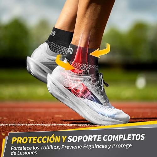 CAMBIVO 2 Pairs Ankle Brace for Sprain, Compression Ankle Sleeves for Men and Women, Socks with Arch Support for Plantar Fasciitis Recovery, Injury, Swelling, Spurs, Achilles Tondon
