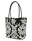 Belvah Medium Quilted Damask Tote Handbag - Choice of Colors