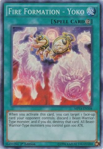 Yu-Gi-Oh! - Fire Formation - Yoko (MP14-EN104) - Mega Pack 2014 - 1st Edition - Super Rare