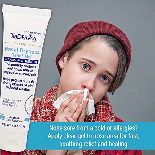 TriDerma Nasal Dryness Relief Gel, Maximum Strength Skin Protectant Soothes and Moisturizes Dry
