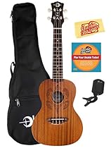 Luna Honu Mahogany Concert Ukulele Bundle with Gig Bag, Austin Bazaar Instructional DVD, Clip-On Tuner, and Polishing Cloth
