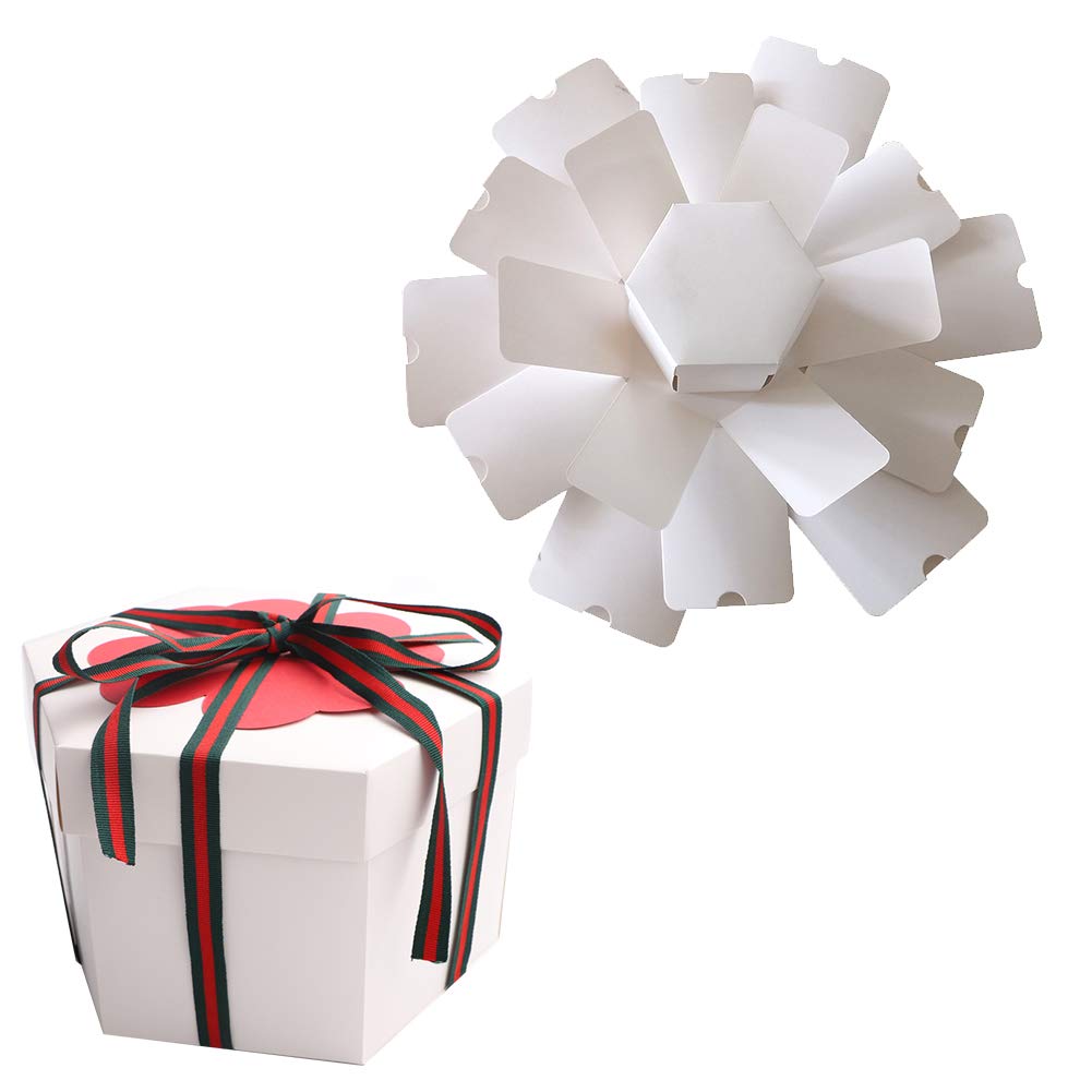 Buy White Explosion Box, DIY Photo Album Scrapbook 6 Faces Folding