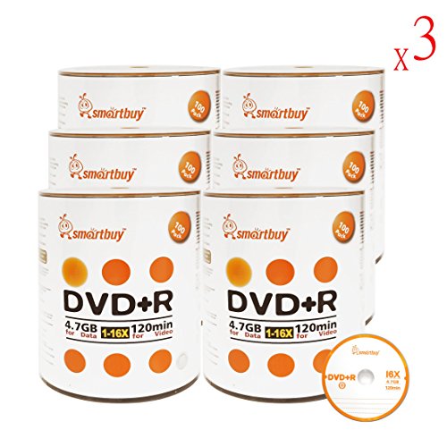 Smartbuy 1800-disc 4.7gb/120min 16x DVD+R Logo Top Blank Data Recordable Media Disc