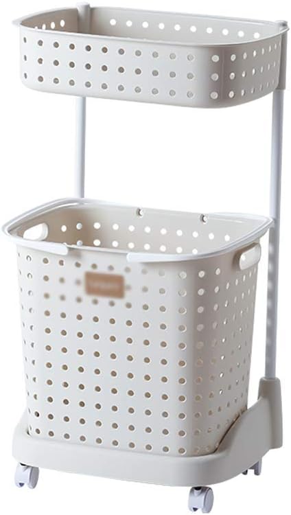 Amazon Yyongao バスルーム分類洗濯物用かご バスルーム汚れた服ストレージバスケット 取り外し可能なプラスチックランドリーバスケット ユニバーサルストレージシェルフスライディング 洗濯かご かご バスケット オンライン通販