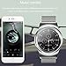 SMA-Round Smart Watch for Android Phones and iPhones,Smart Watches for Android Heart Rate Monitor,Remote Camera Band Fitness Tracker,Smart Watches for Men Women,Black-Steel Strap